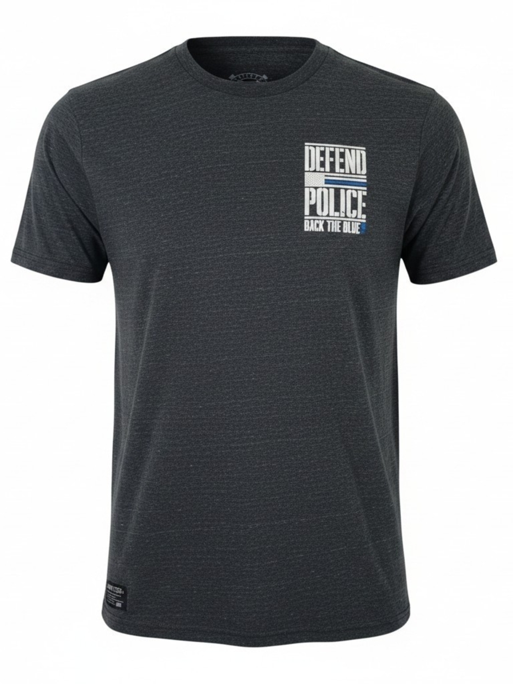 Men's Dark Gray 'Defend Police' Short Sleeve Graphic Tee